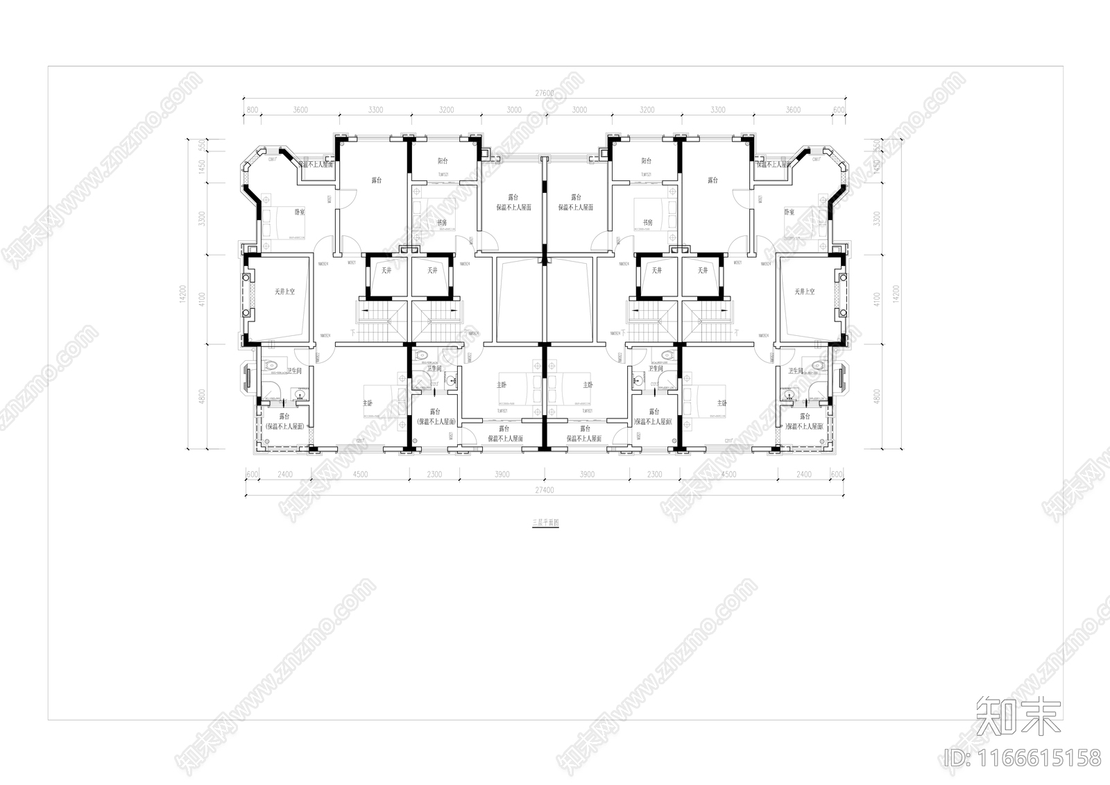 现代住宅楼建筑cad施工图下载【ID:1166615158】