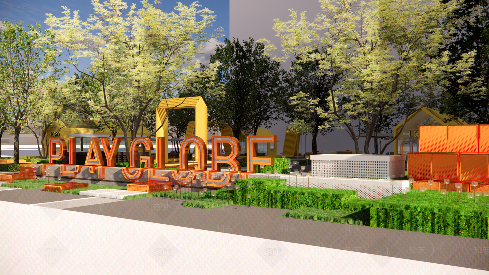 现代口袋公园SU模型下载【ID:1166618016】