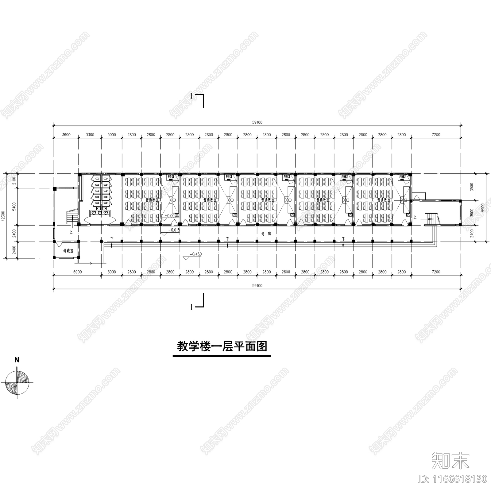 现代学校建筑cad施工图下载【ID:1166618130】