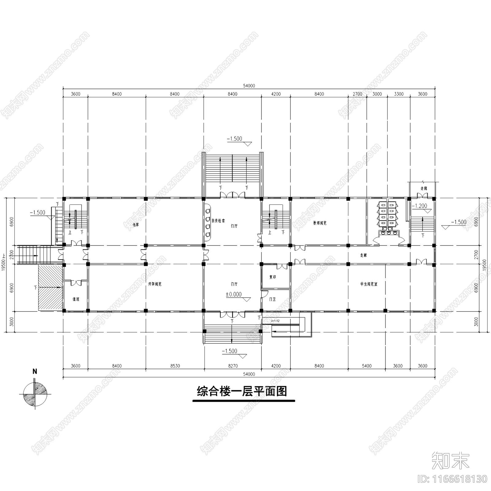 现代学校建筑cad施工图下载【ID:1166618130】