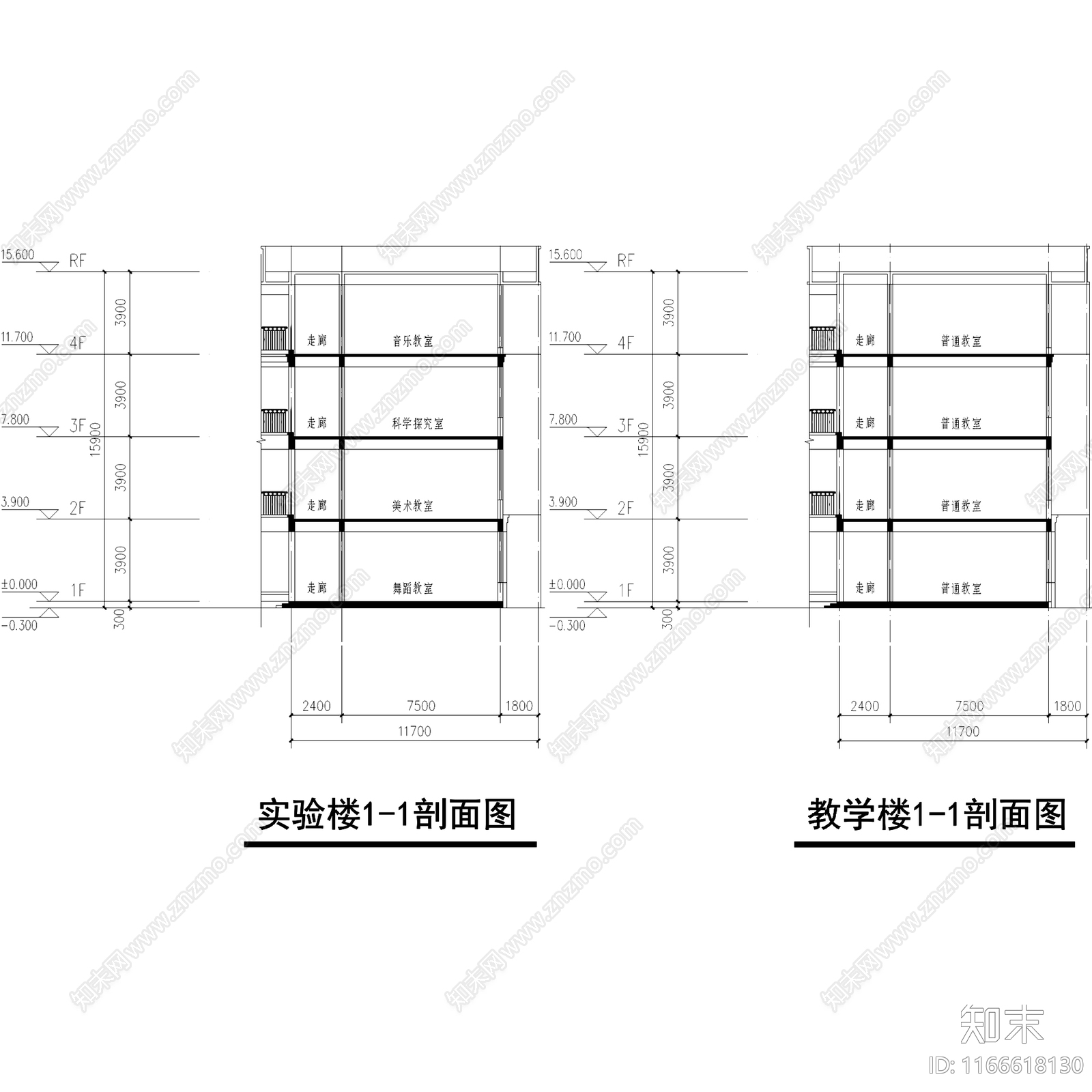 现代学校建筑cad施工图下载【ID:1166618130】