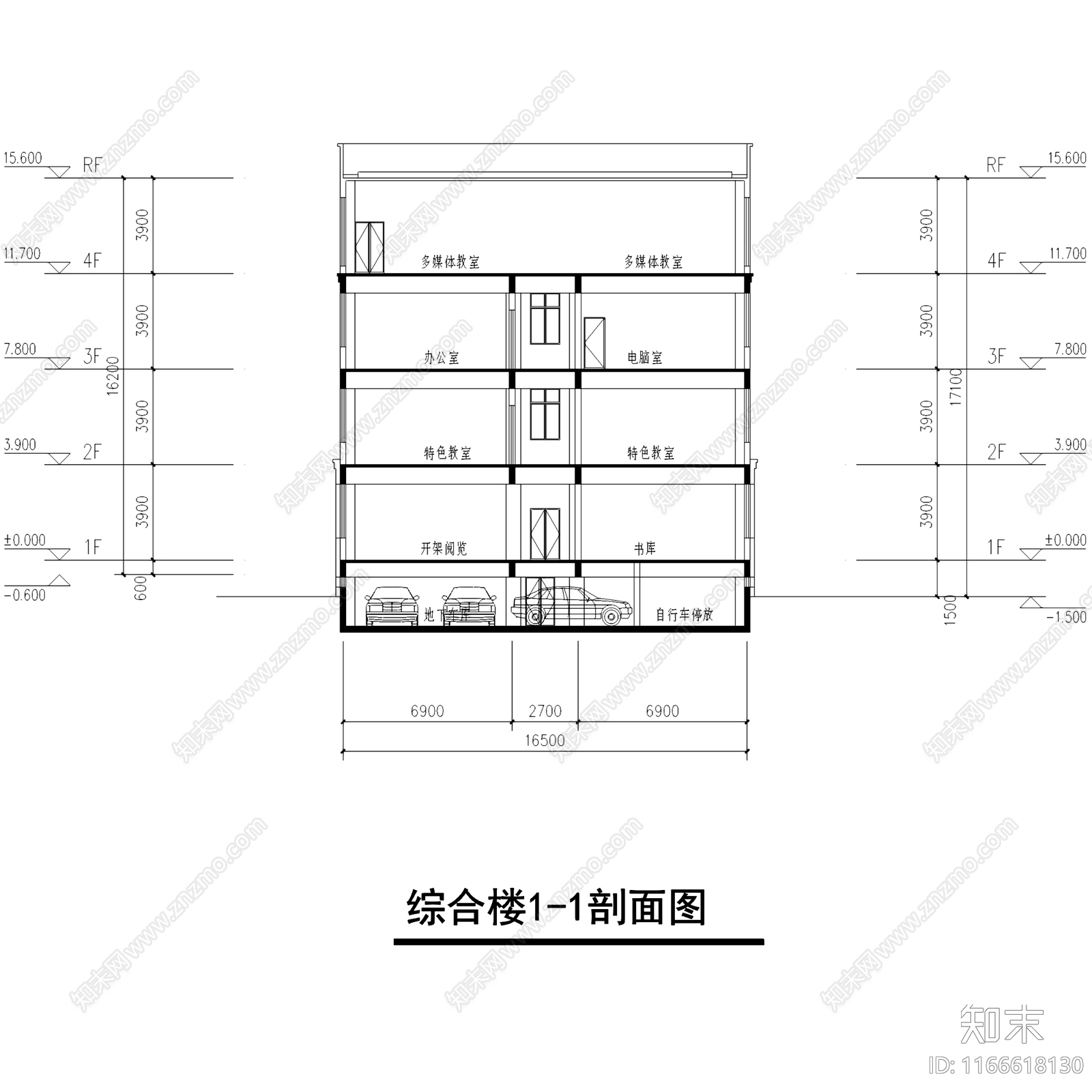 现代学校建筑cad施工图下载【ID:1166618130】
