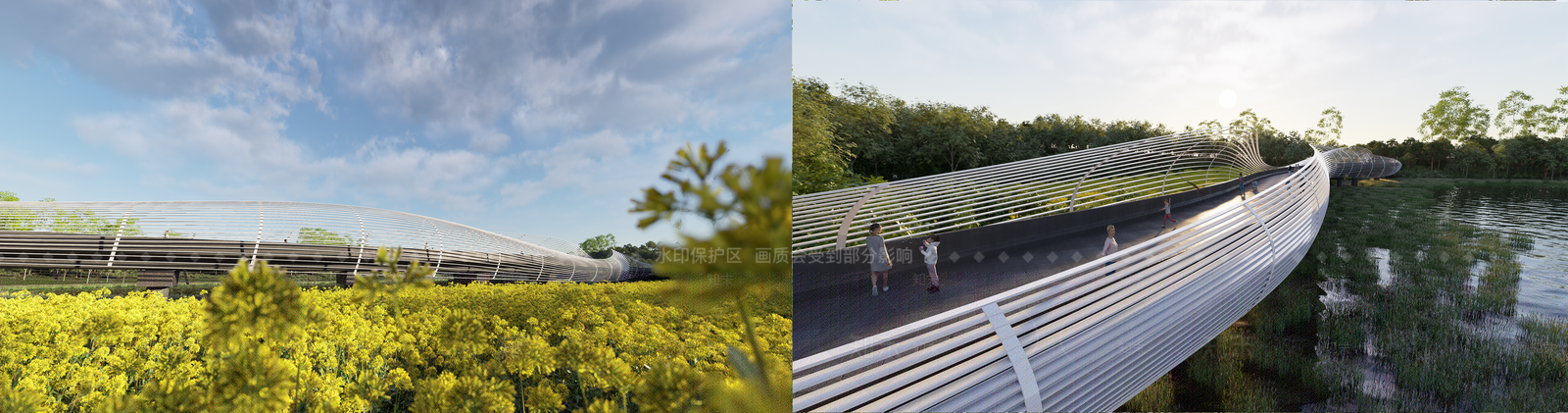 现代景观桥SU模型下载【ID:1166620921】