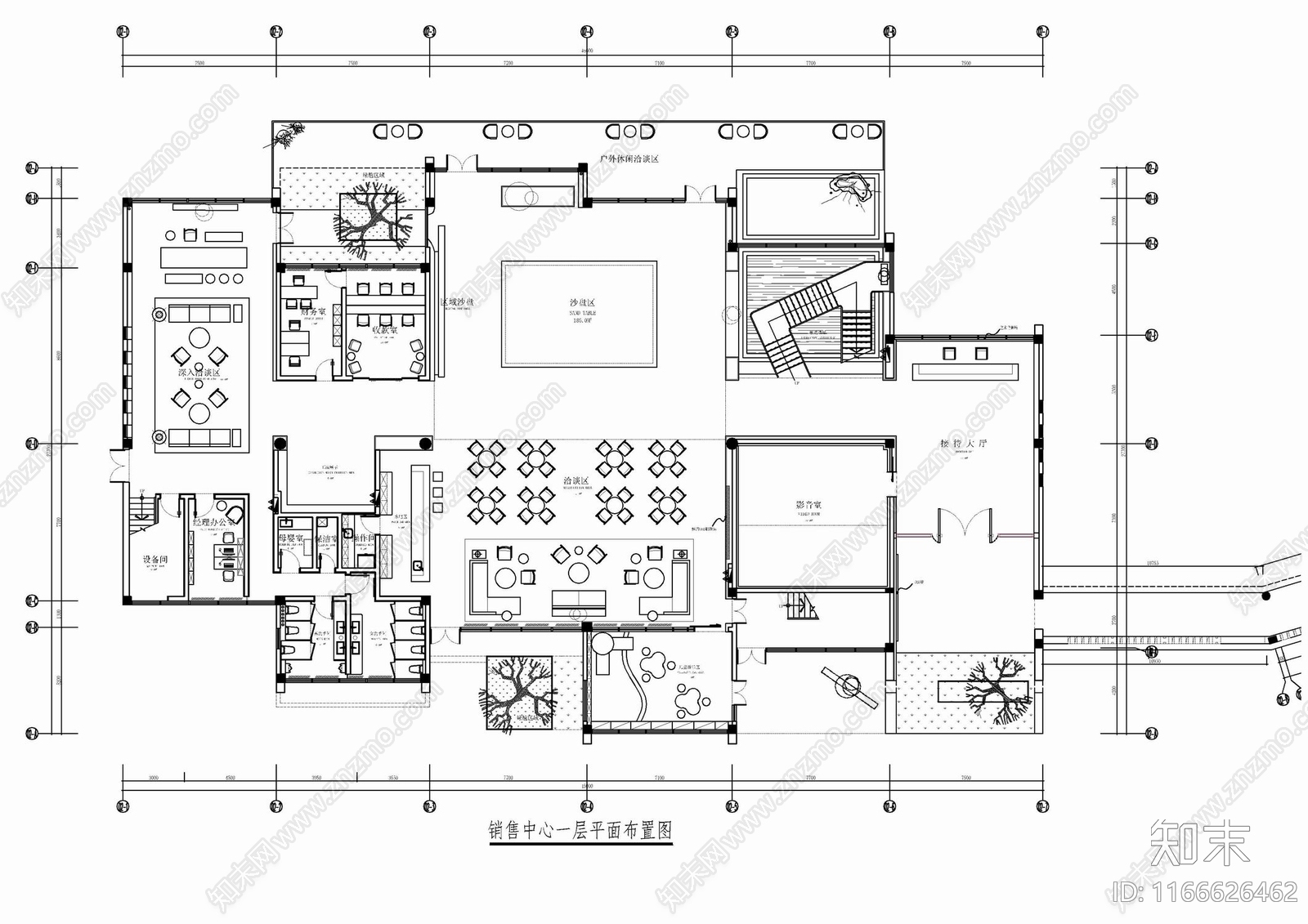 现代售楼处cad施工图下载【ID:1166626462】