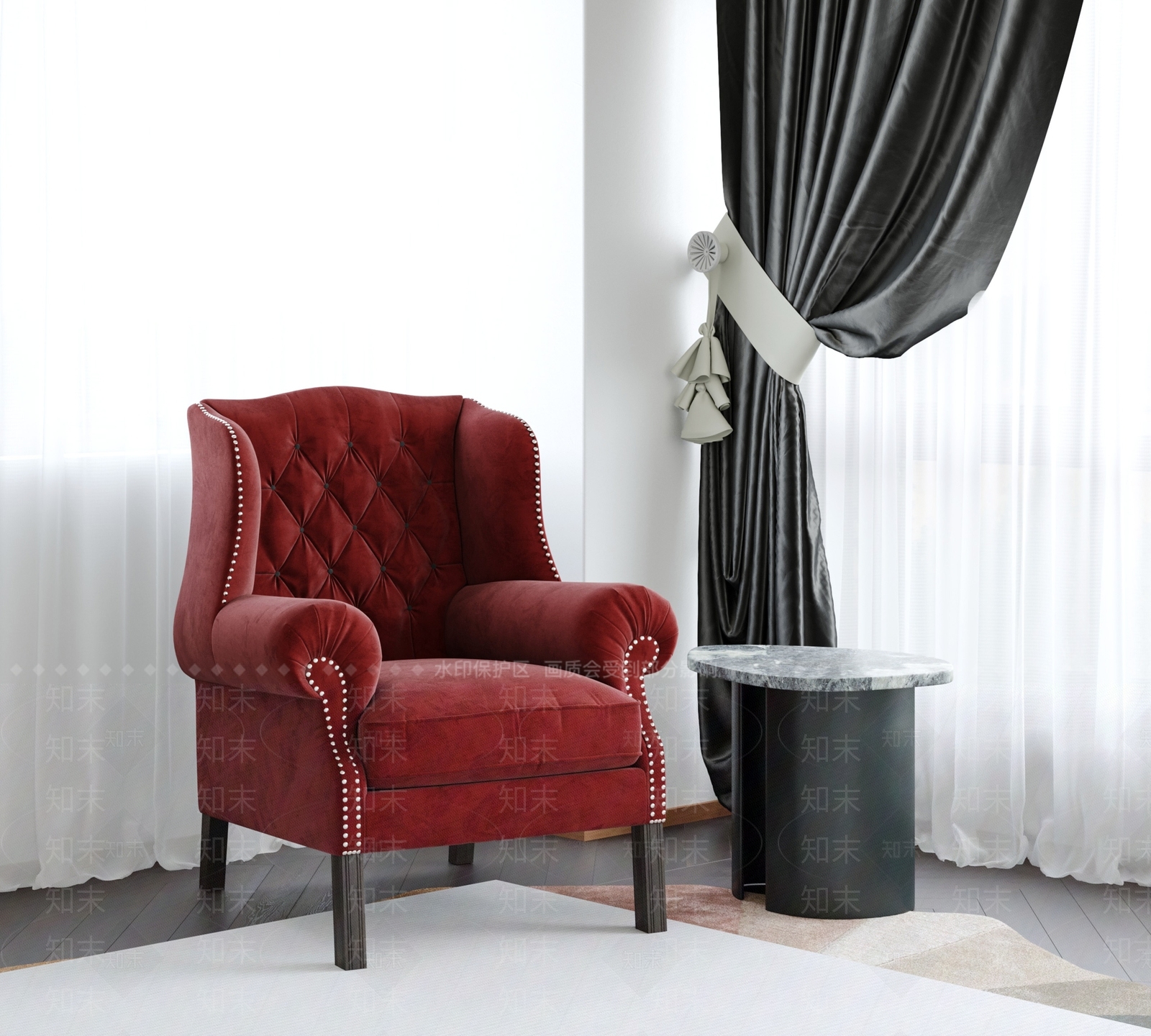 欧式美式单人沙发SU模型下载【ID:1166626611】