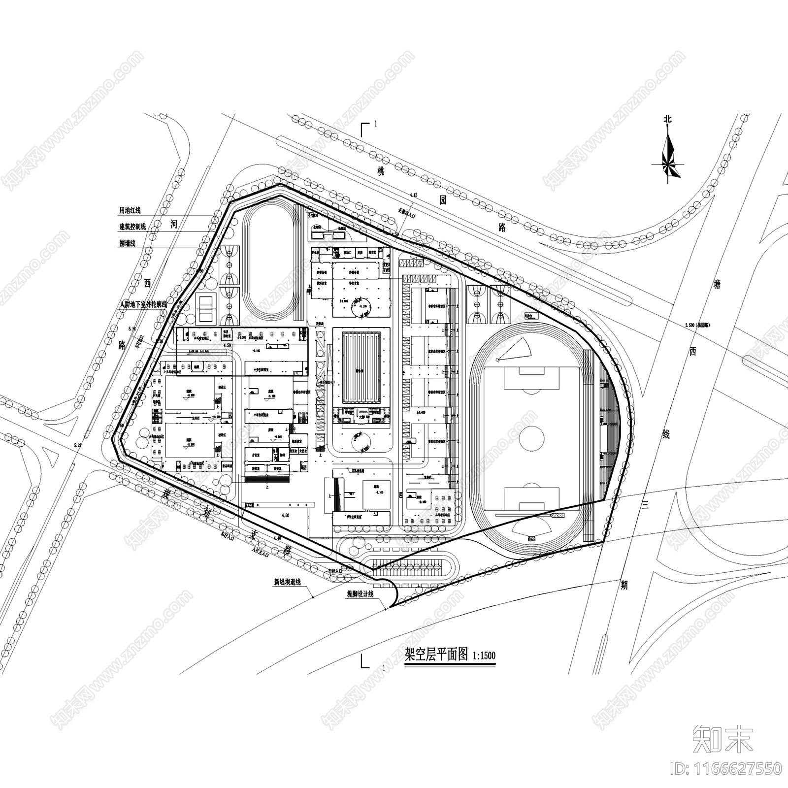 现代学校建筑cad施工图下载【ID:1166627550】