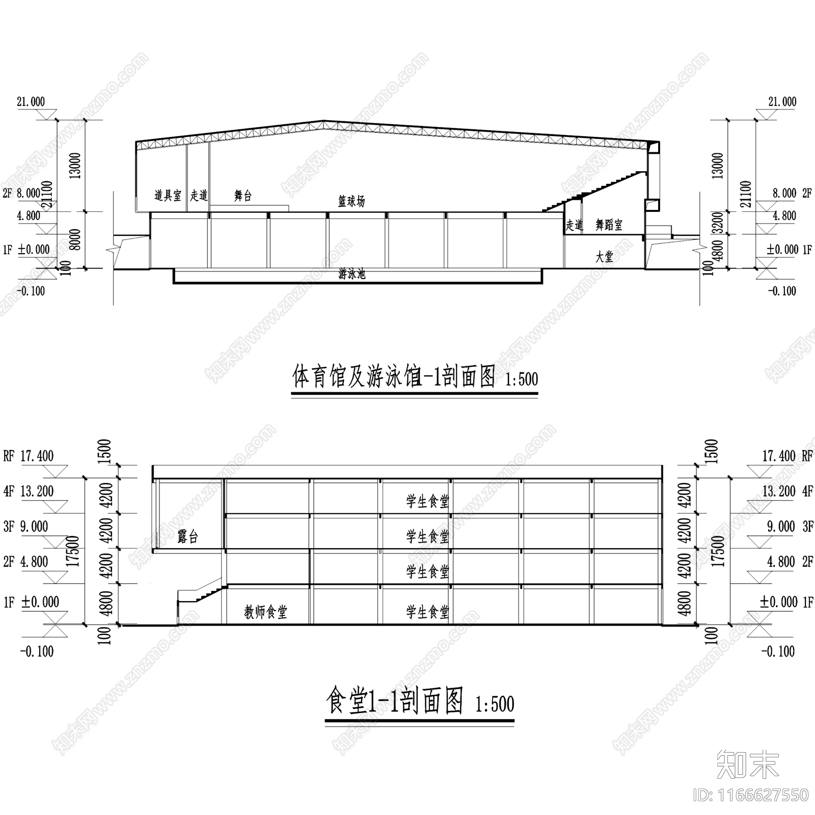 现代学校建筑cad施工图下载【ID:1166627550】