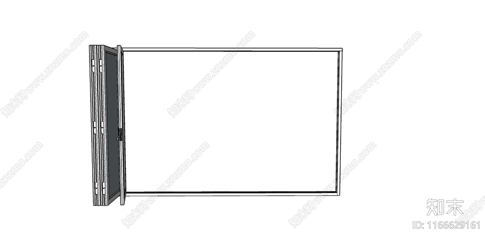 现代推拉门SU模型下载【ID:1166629161】