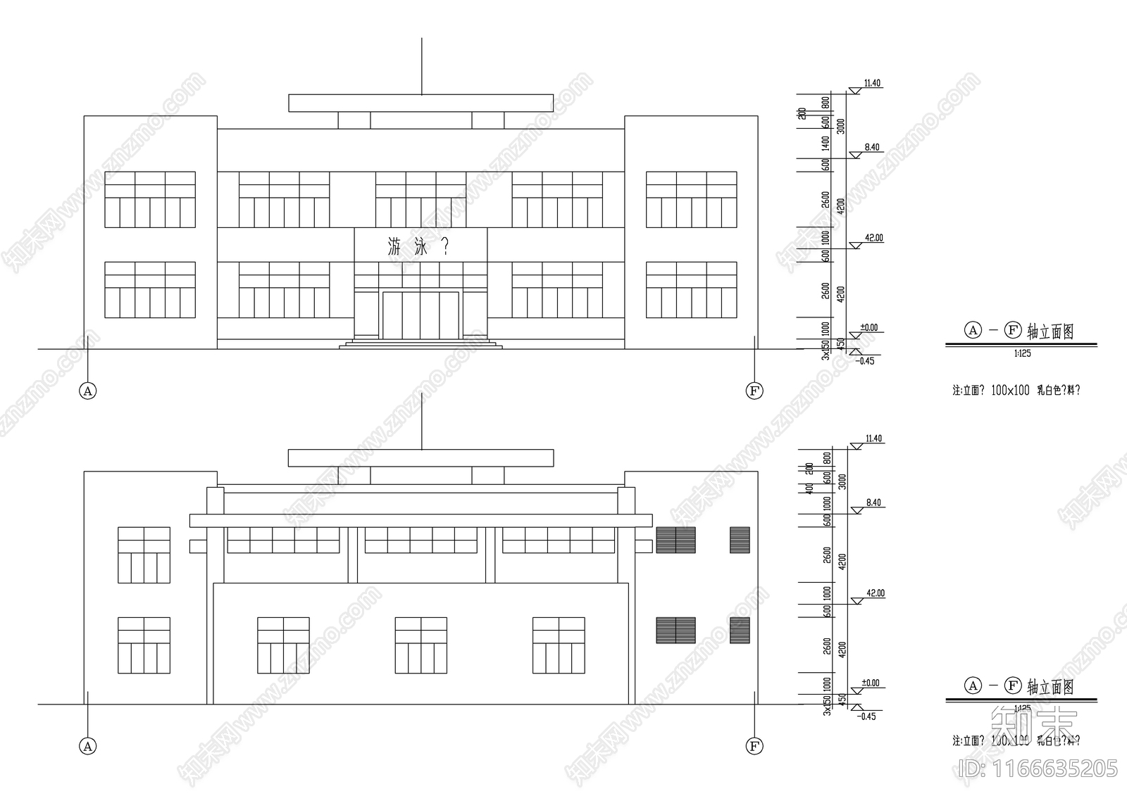 现代体育馆建筑cad施工图下载【ID:1166635205】