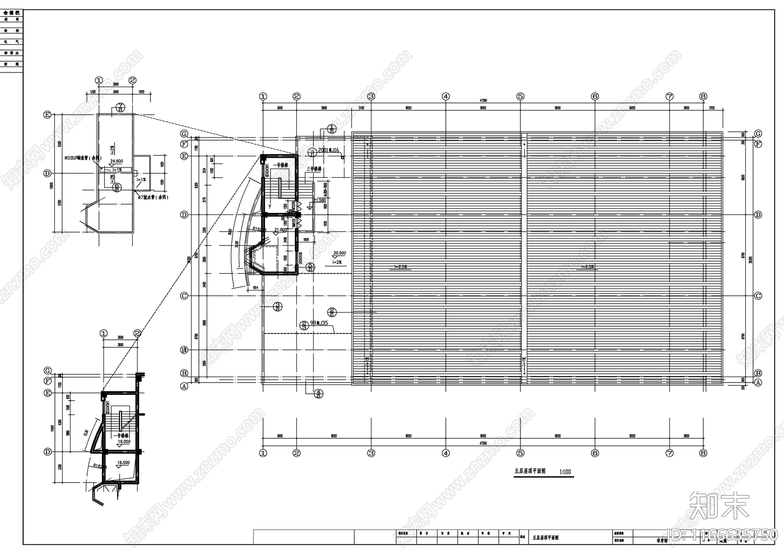 现代体育馆建筑cad施工图下载【ID:1166635750】