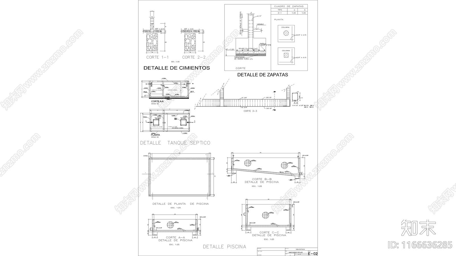 现代住宅楼建筑cad施工图下载【ID:1166636285】