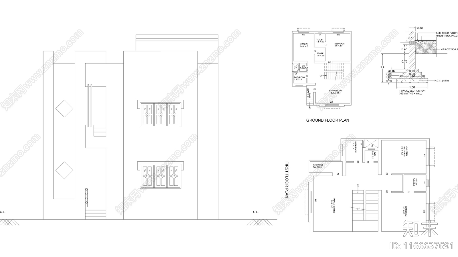 现代住宅楼建筑施工图下载【ID:1166637691】