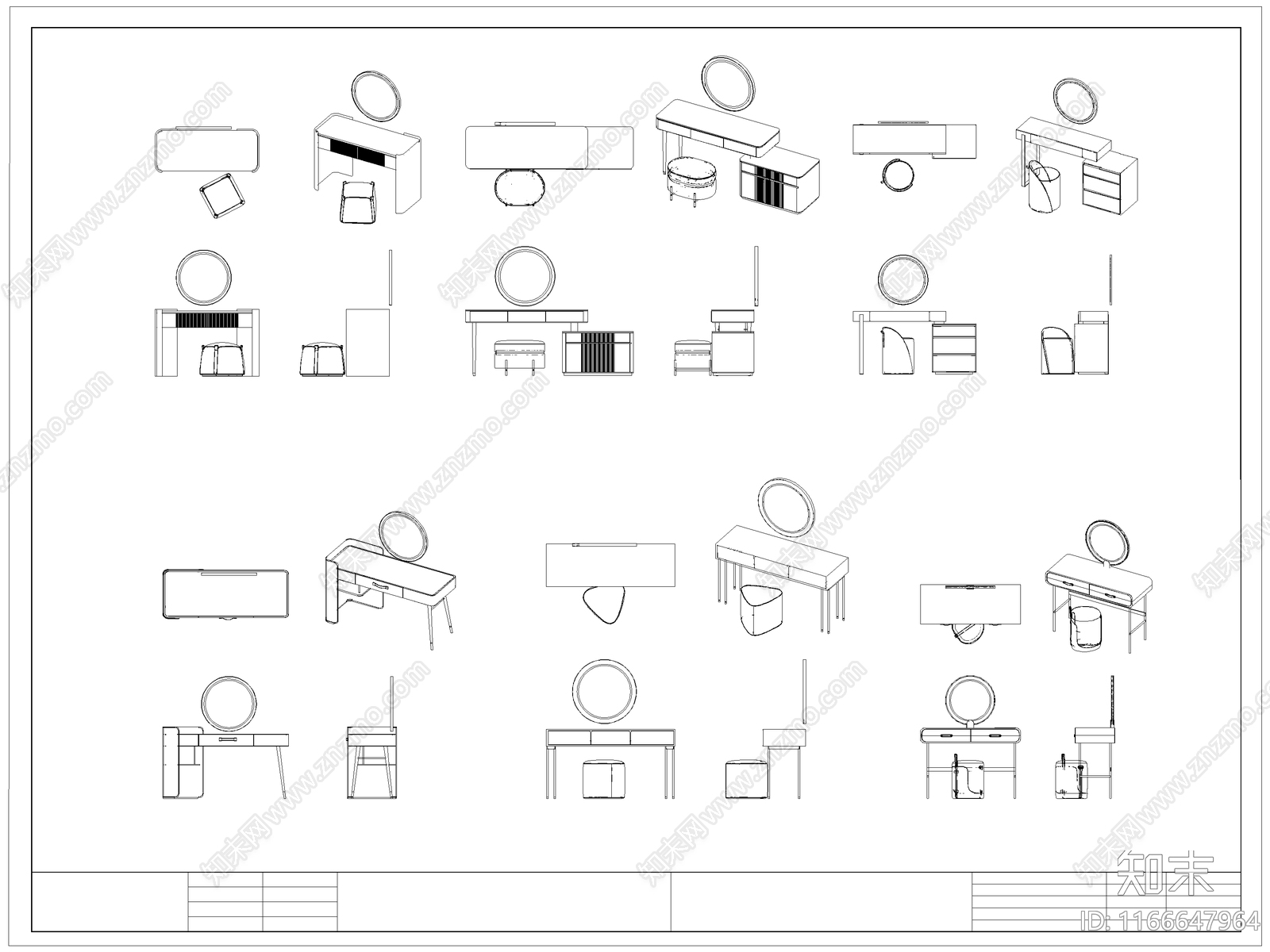 现代桌椅施工图下载【ID:1166647964】
