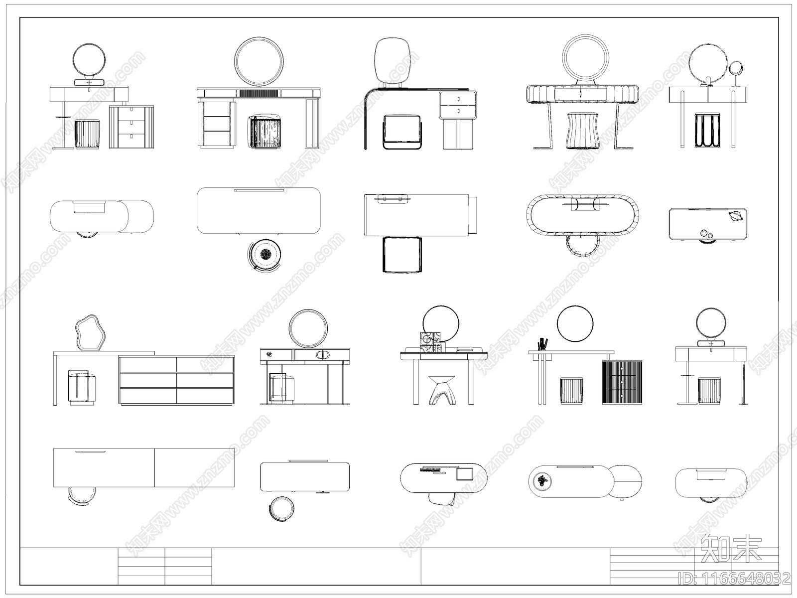 现代桌椅施工图下载【ID:1166648032】