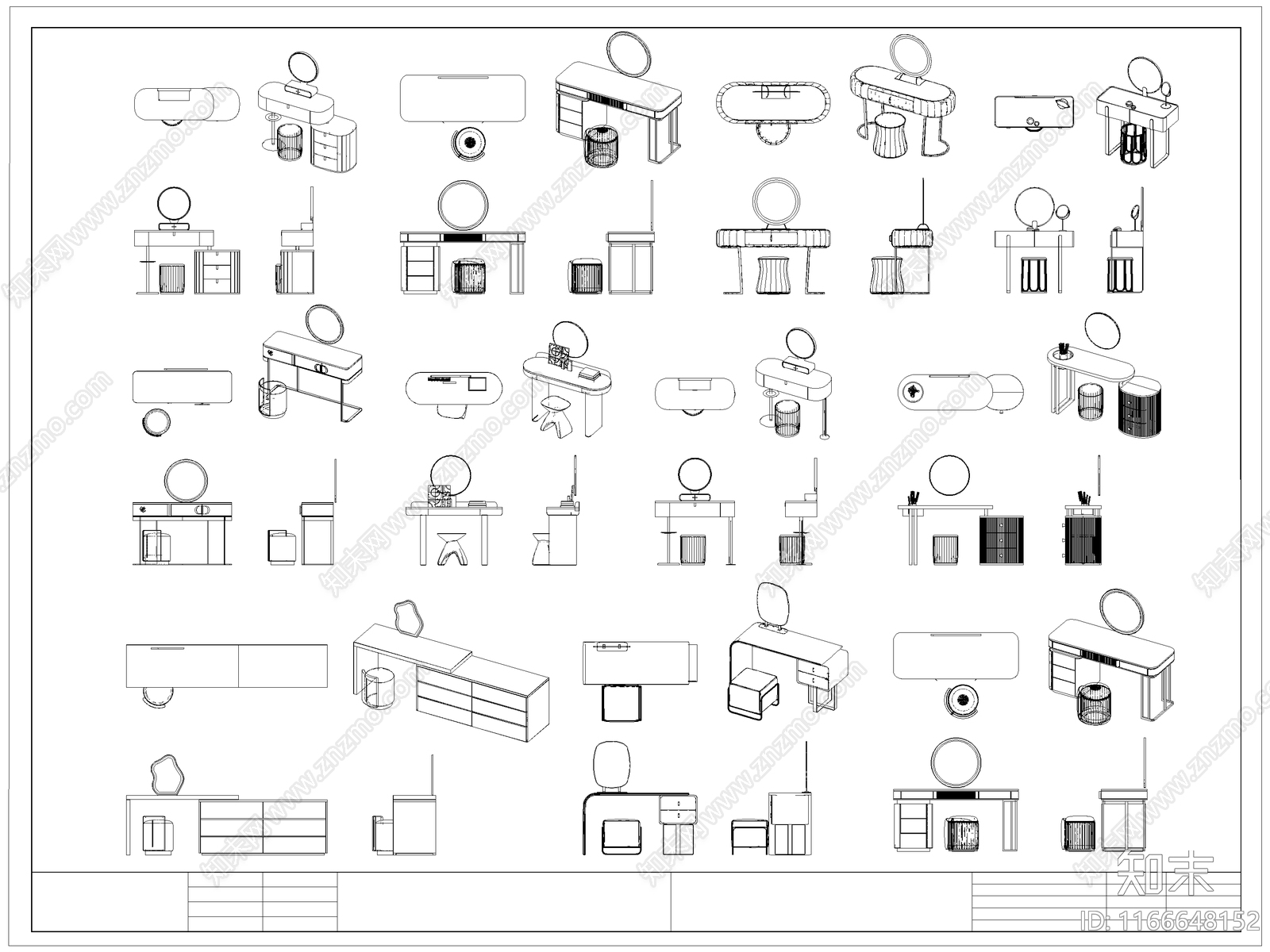 现代桌椅施工图下载【ID:1166648152】