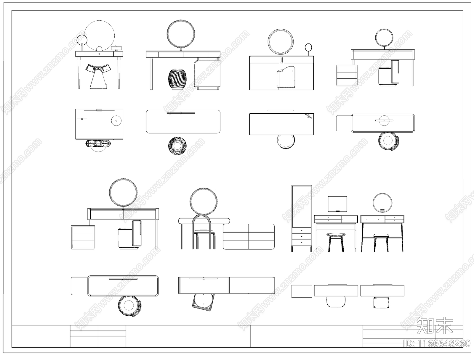 现代桌椅施工图下载【ID:1166648260】