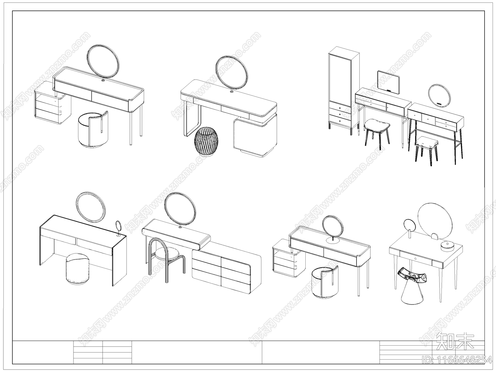 现代桌椅施工图下载【ID:1166648254】