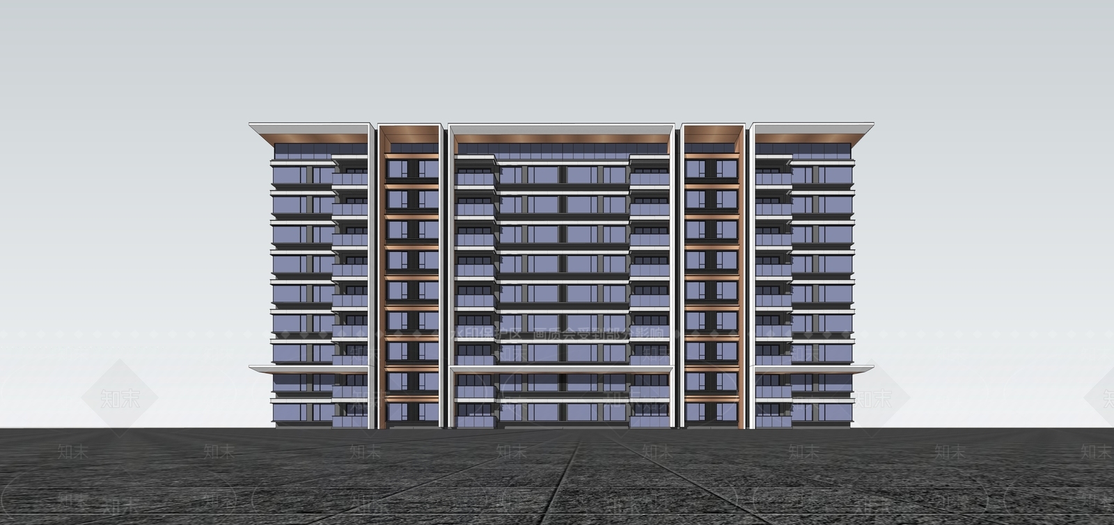 新中式多层住宅SU模型下载【ID:1166652173】