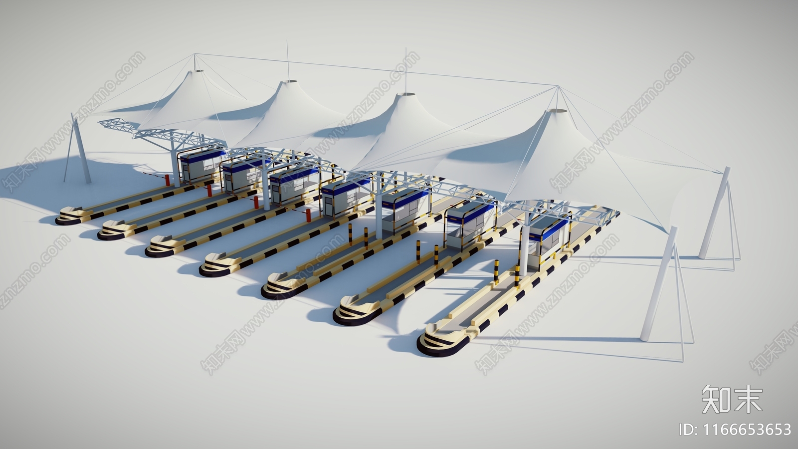 现代简约收费站SU模型下载【ID:1166653653】