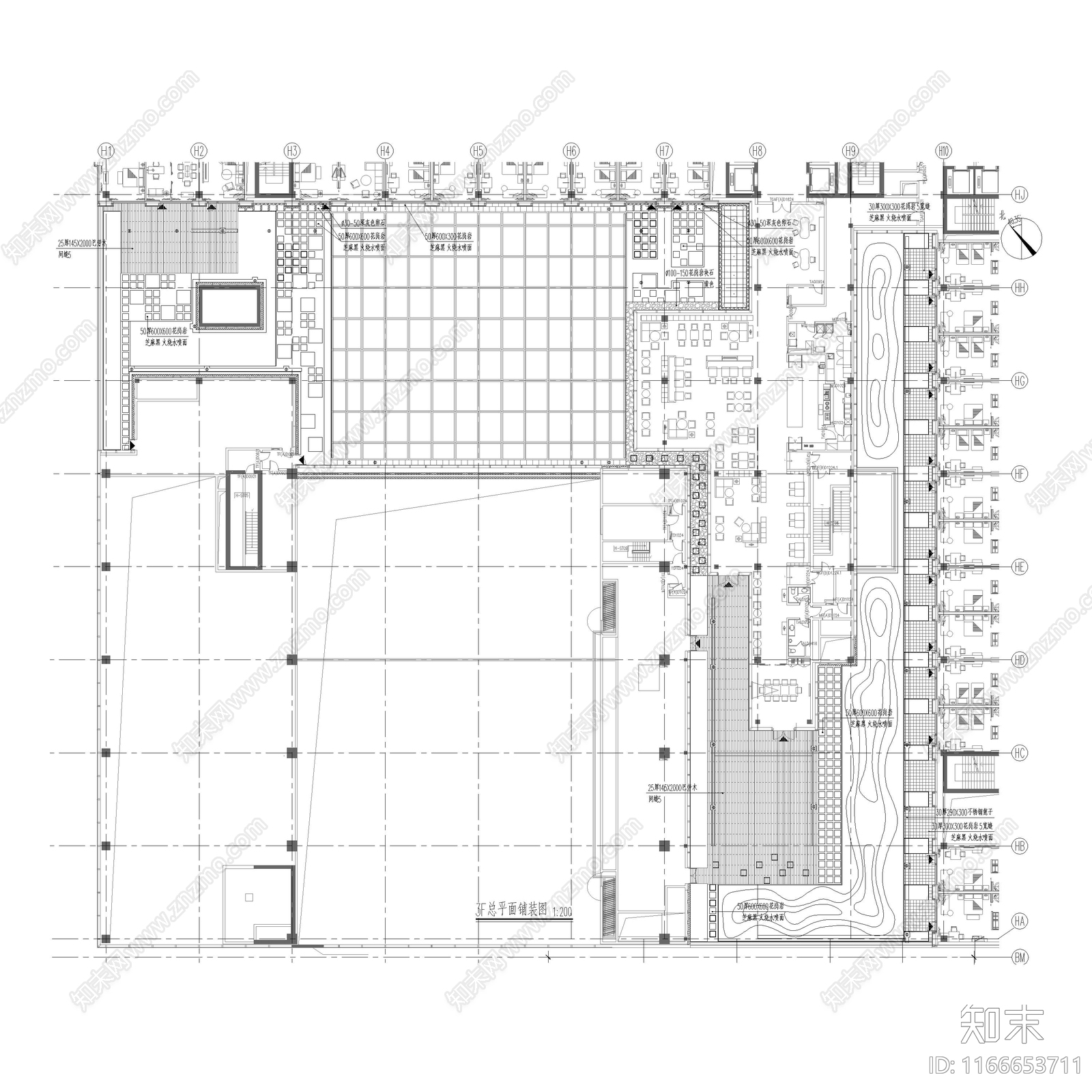 现代屋顶花园cad施工图下载【ID:1166653711】