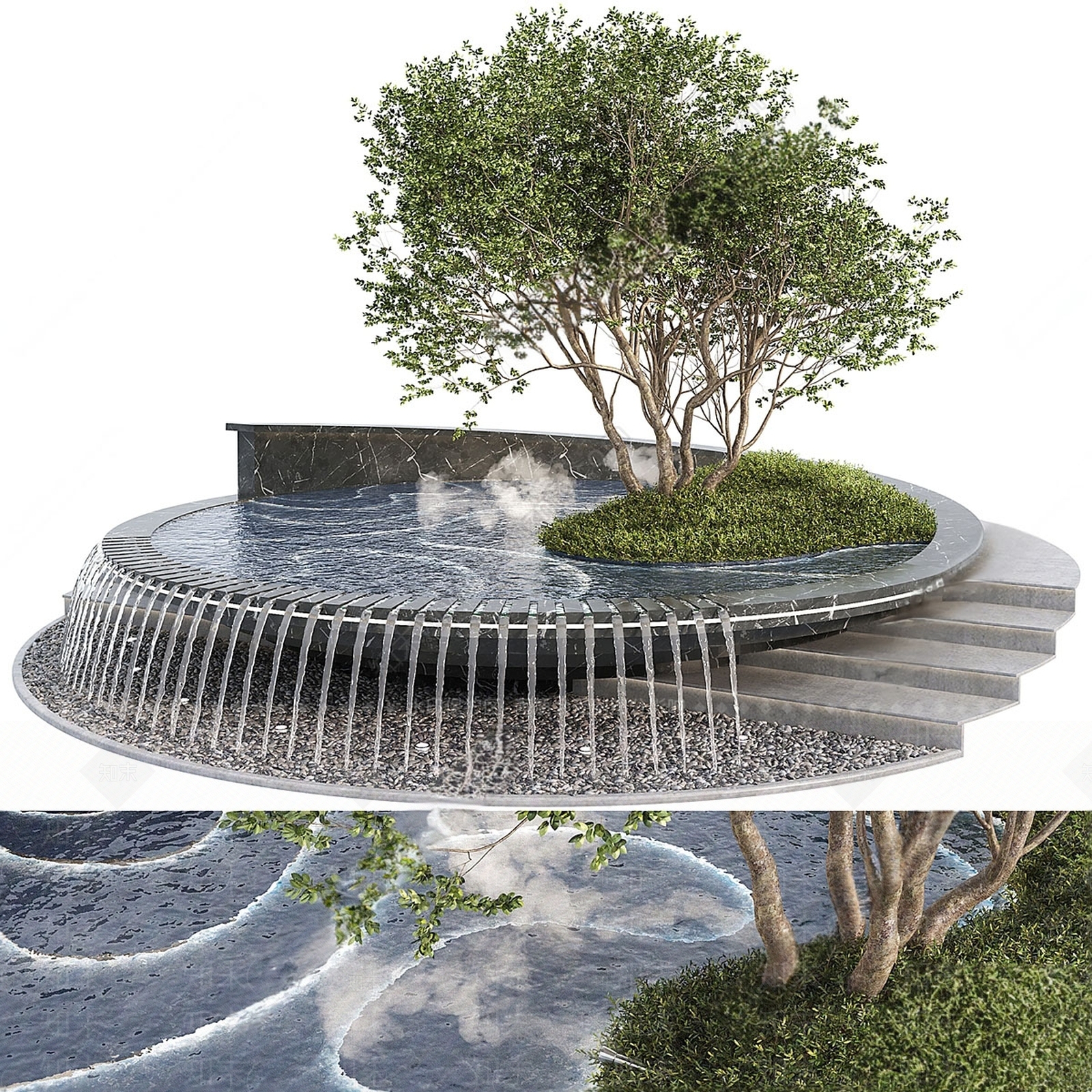 现代水景SU模型下载【ID:1166654502】