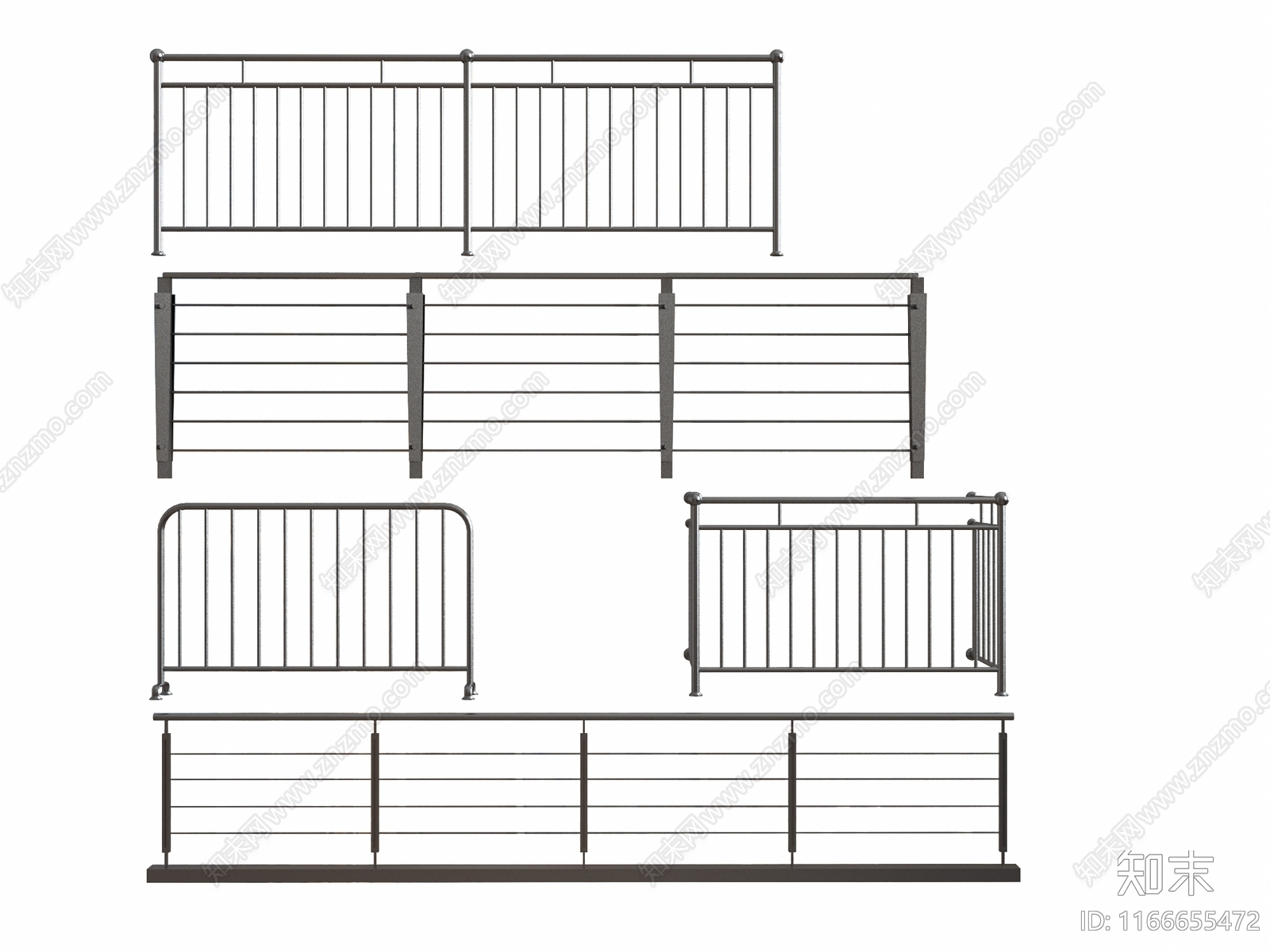 现代栏杆3D模型下载【ID:1166655472】
