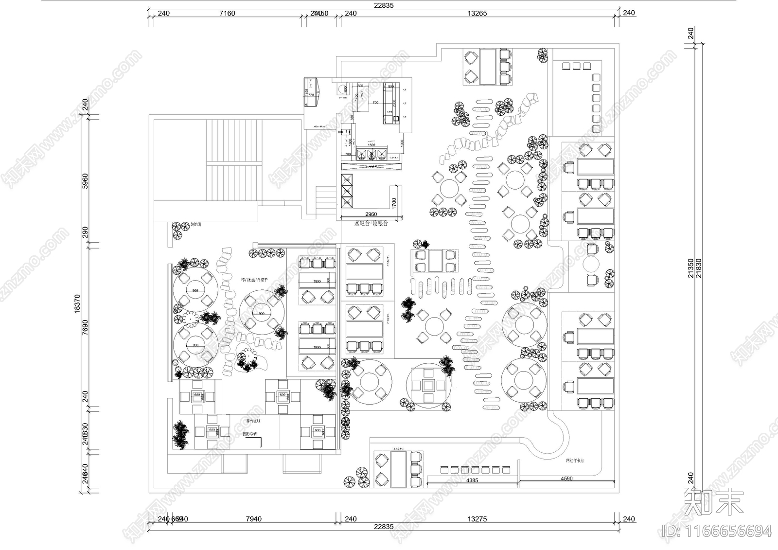 现代其他餐饮空间cad施工图下载【ID:1166656694】