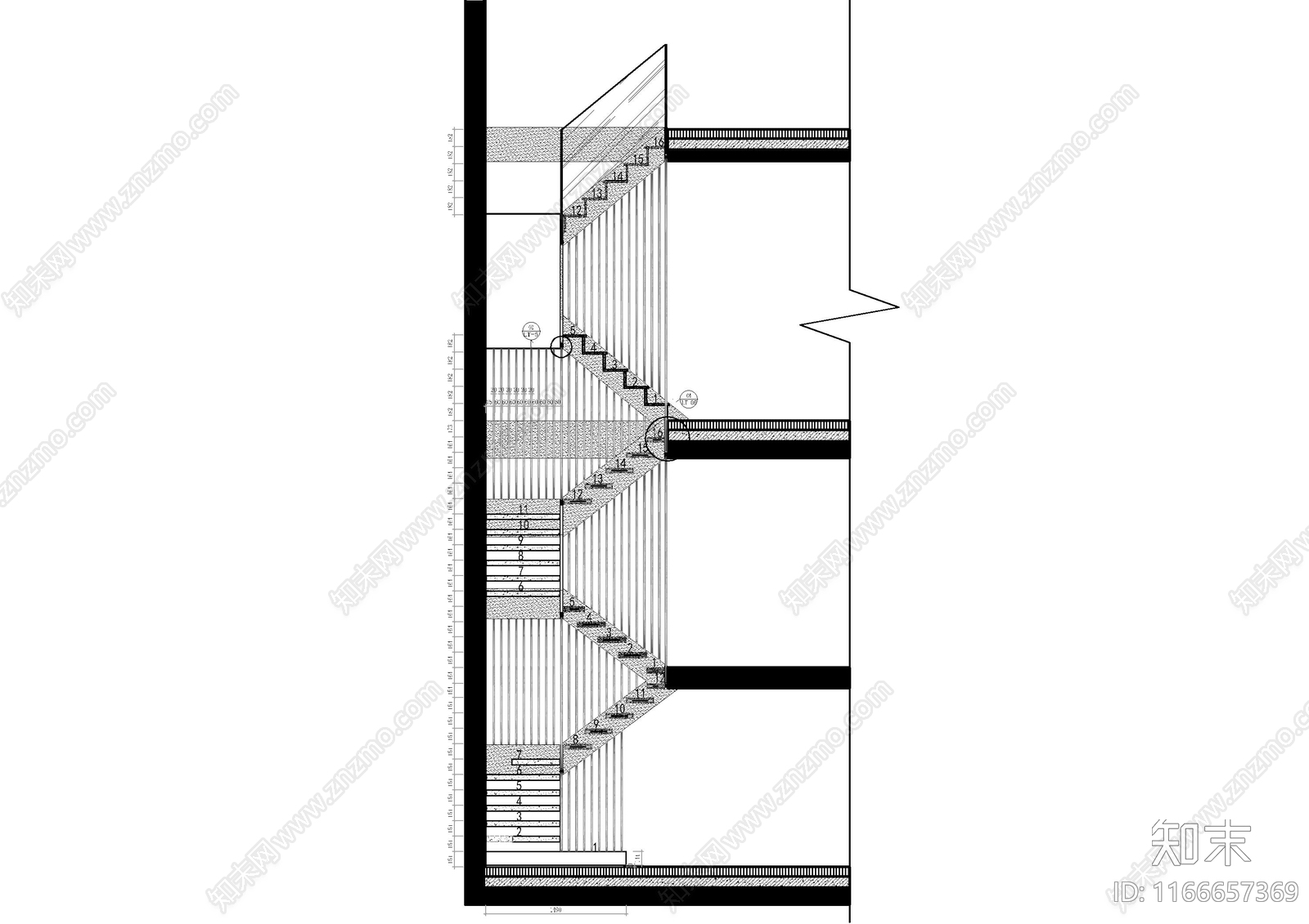 现代楼梯节点cad施工图下载【ID:1166657369】