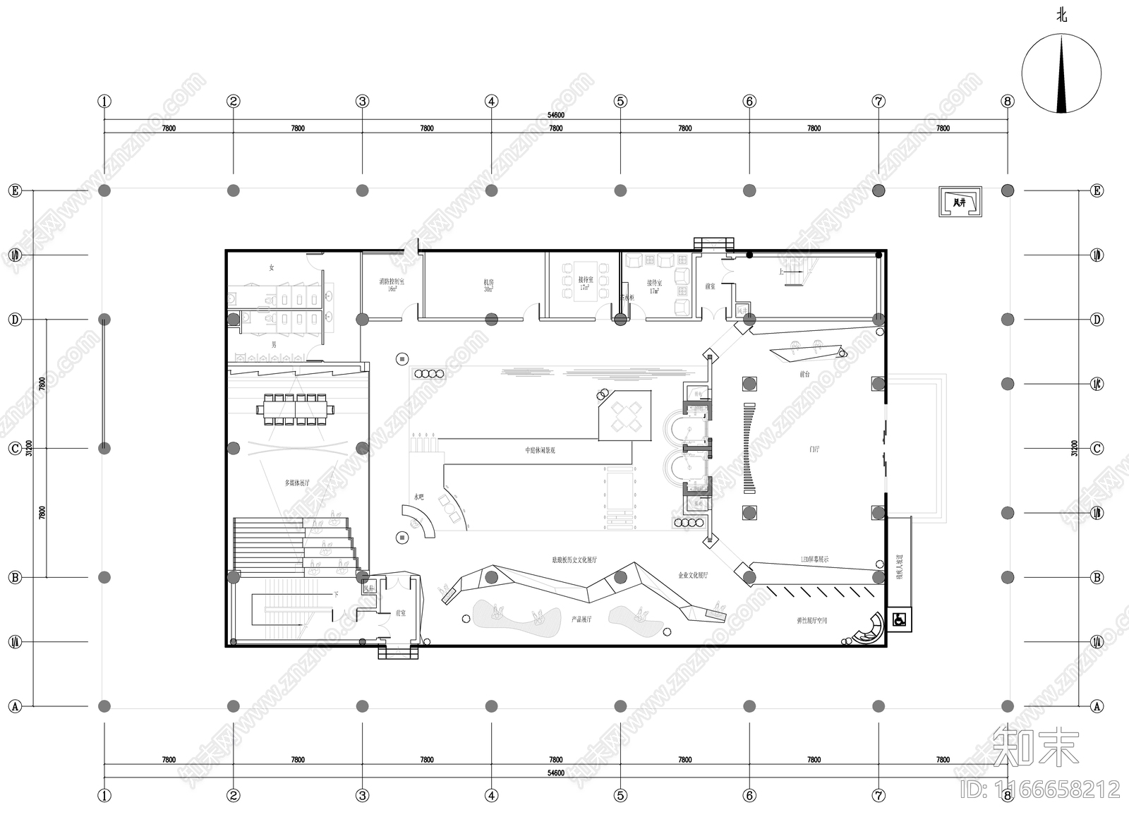 现代办公室cad施工图下载【ID:1166658212】