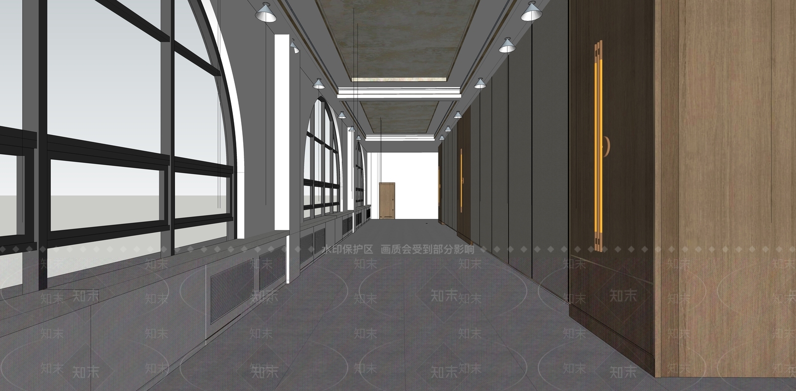 现代酒店大堂SU模型下载【ID:1166660898】
