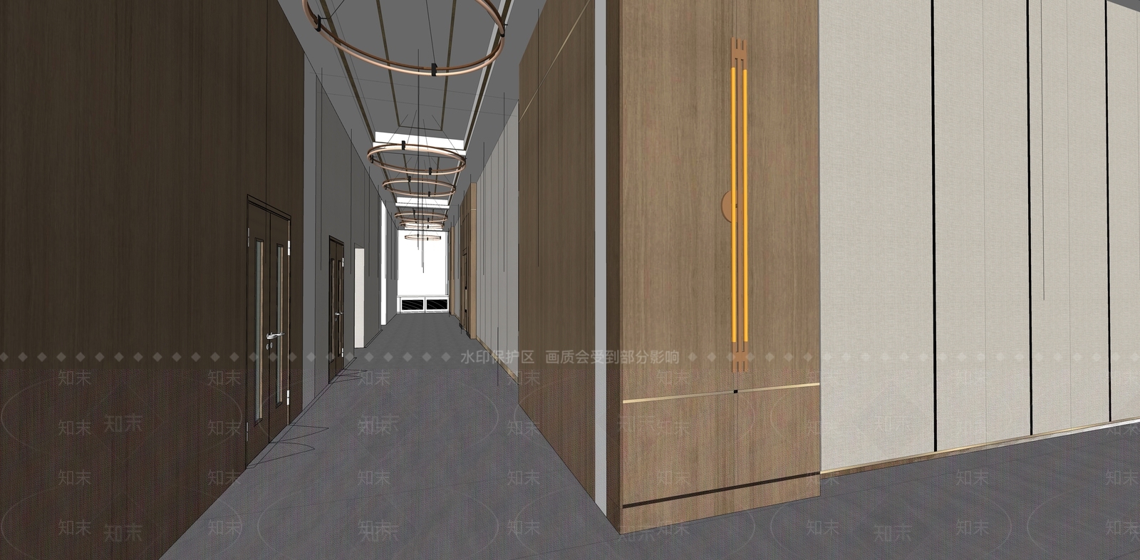 现代酒店走廊SU模型下载【ID:1166660918】