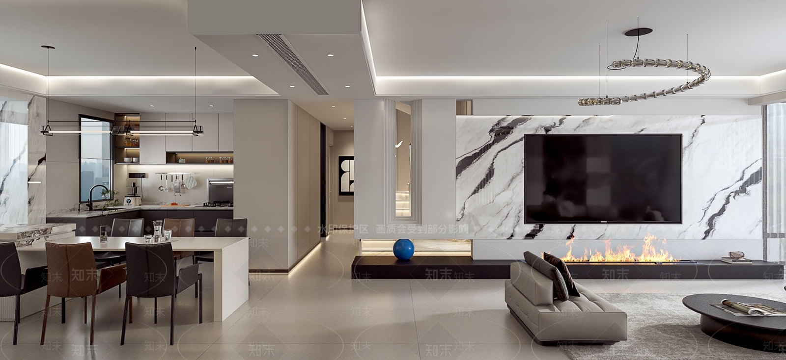 现代客餐厅3D模型下载【ID:1214664485】