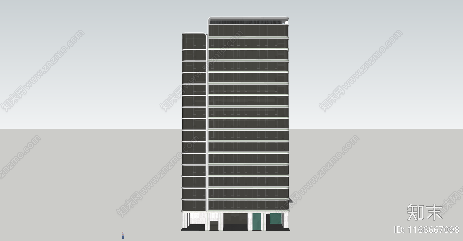 现代高层住宅SU模型下载【ID:1166667098】