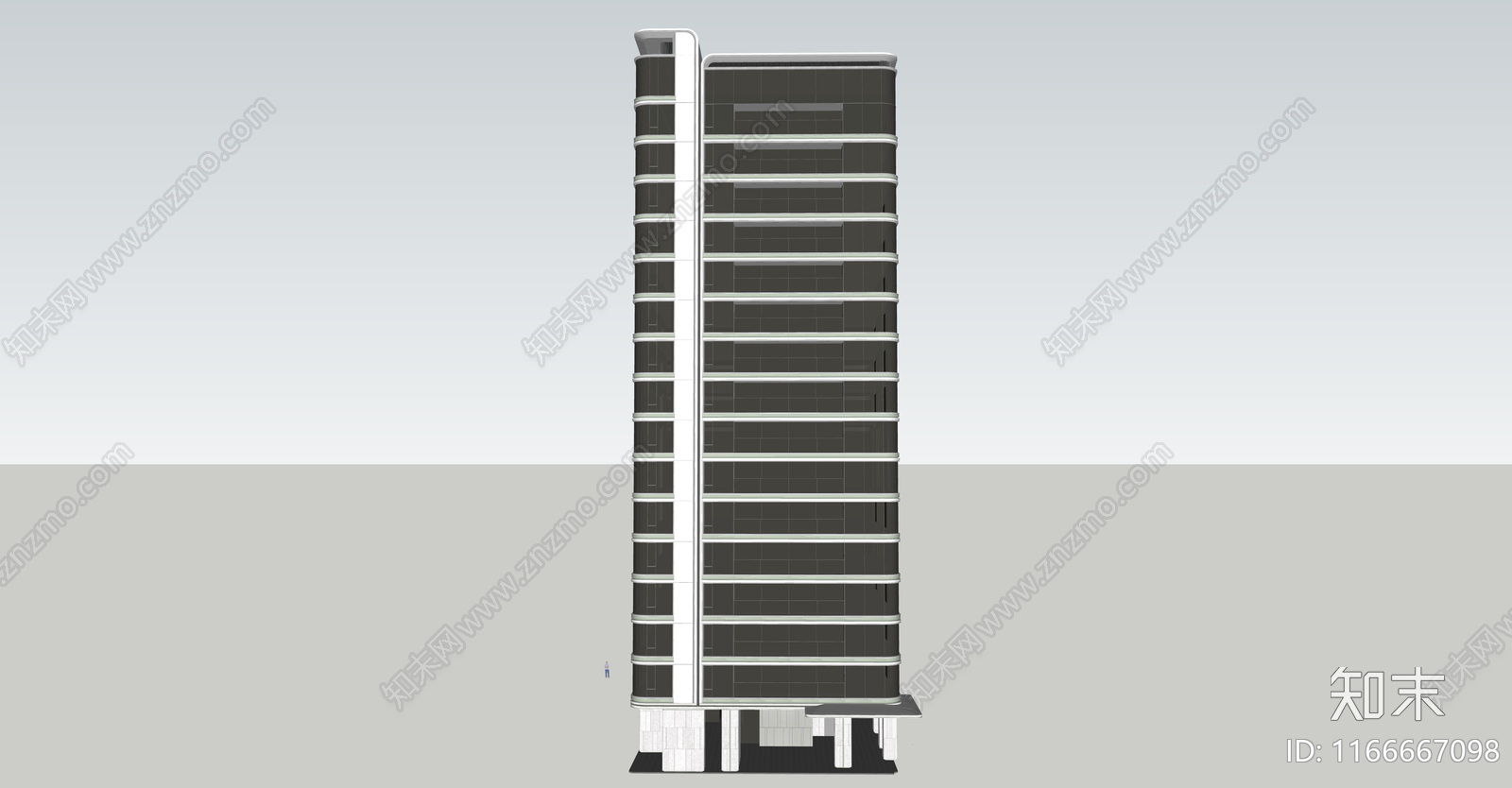 现代高层住宅SU模型下载【ID:1166667098】