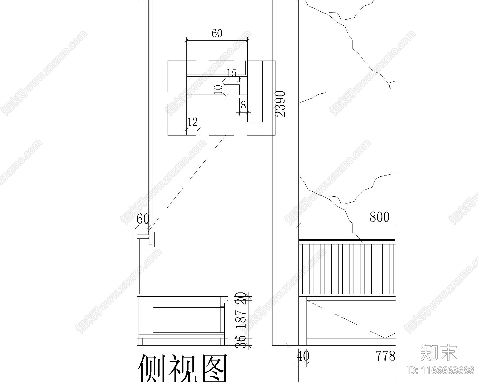 现代极简背景墙施工图下载【ID:1166663888】