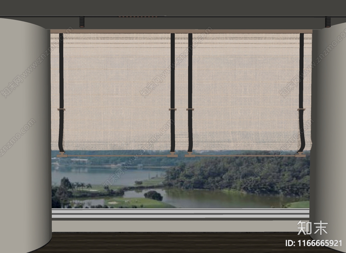 现代窗帘SU模型下载【ID:1166665921】