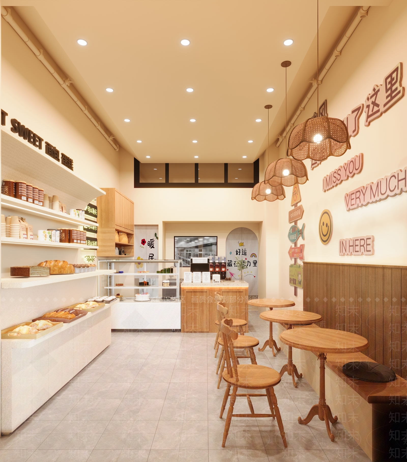 奶油甜品面包店3D模型下载【ID:1166667635】