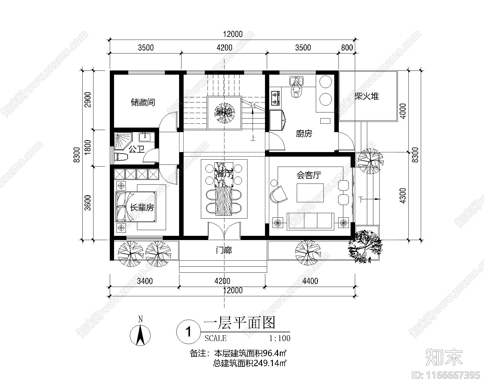 现代别墅建筑cad施工图下载【ID:1166667395】