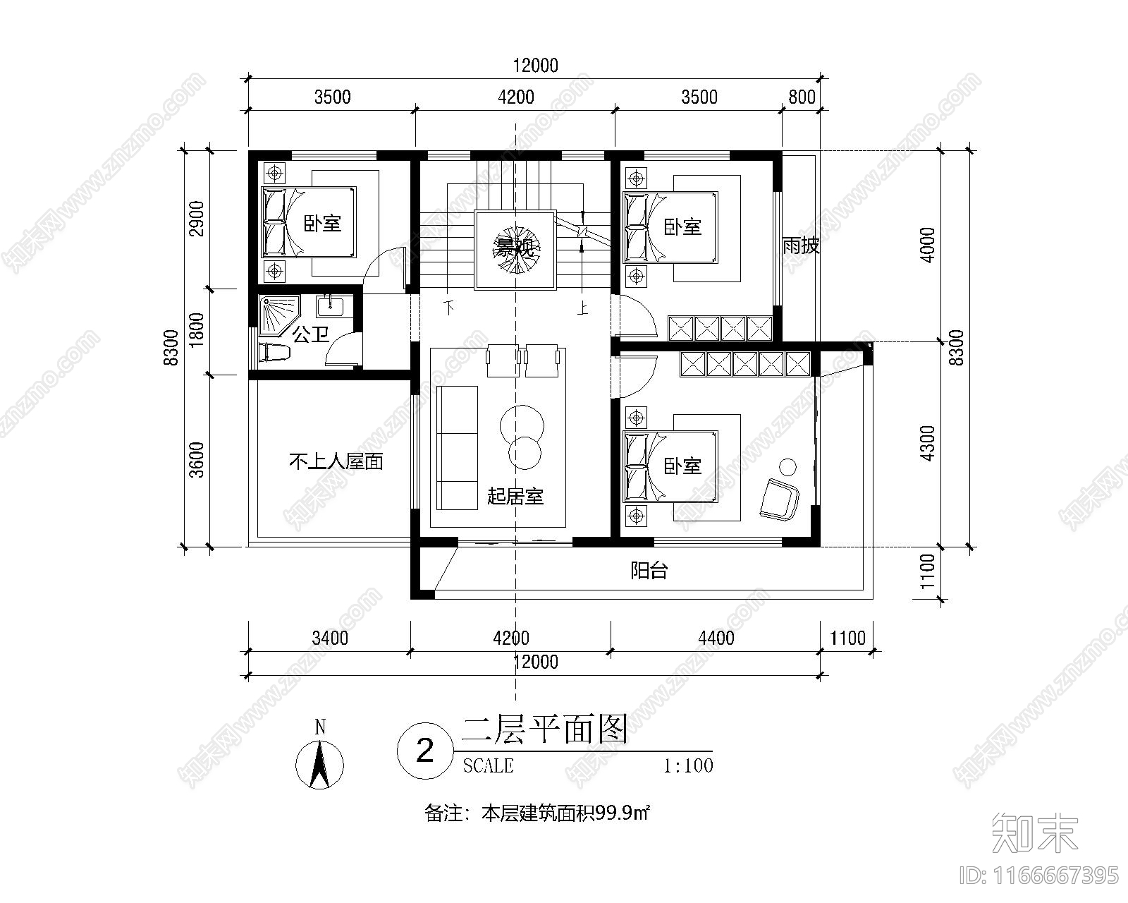 现代别墅建筑cad施工图下载【ID:1166667395】