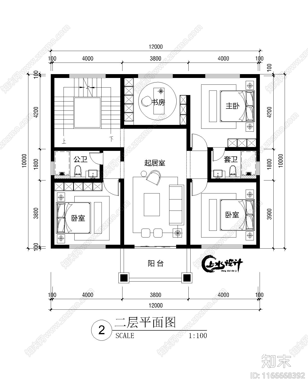 中式新中式别墅建筑cad施工图下载【ID:1166668392】