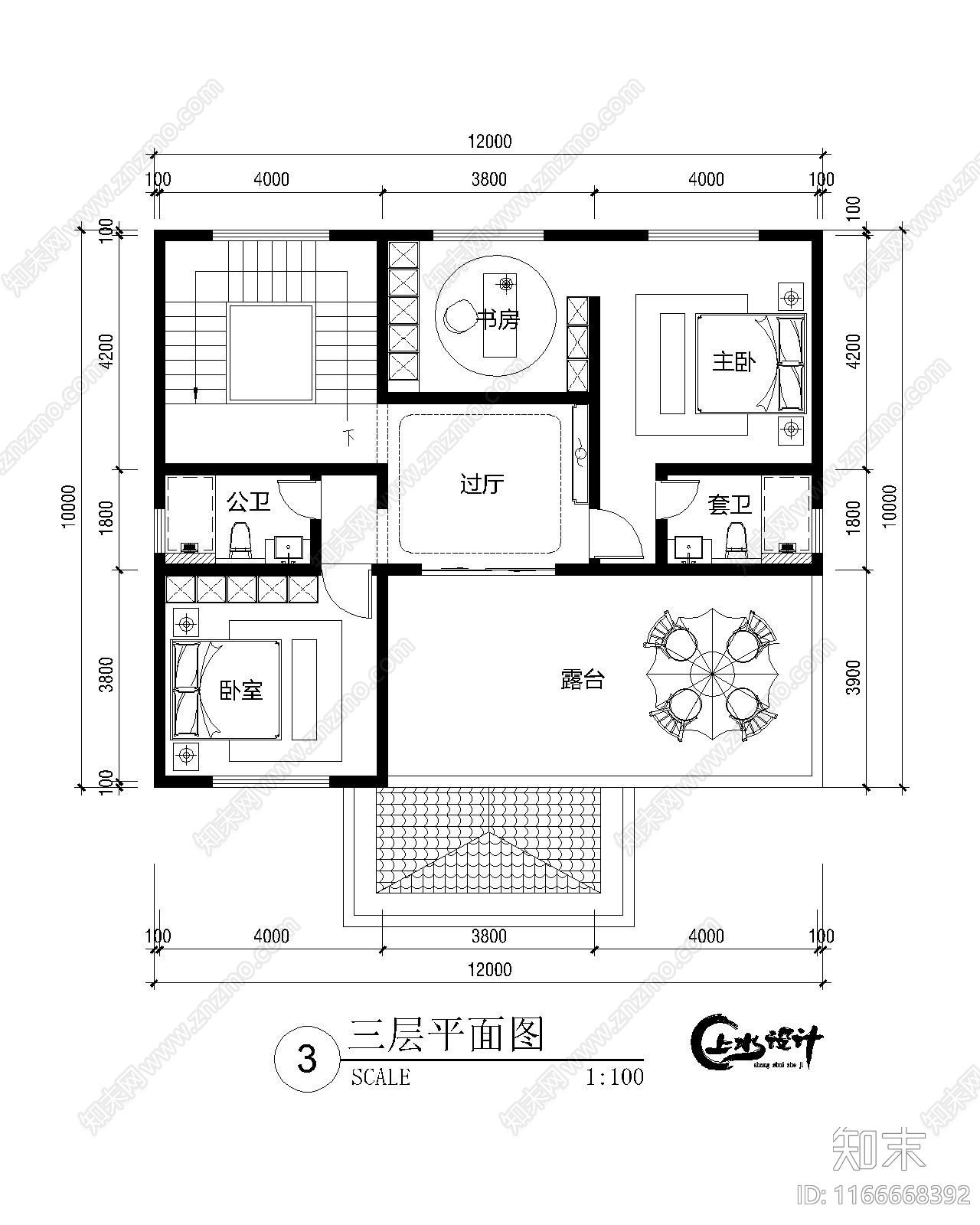 中式新中式别墅建筑cad施工图下载【ID:1166668392】