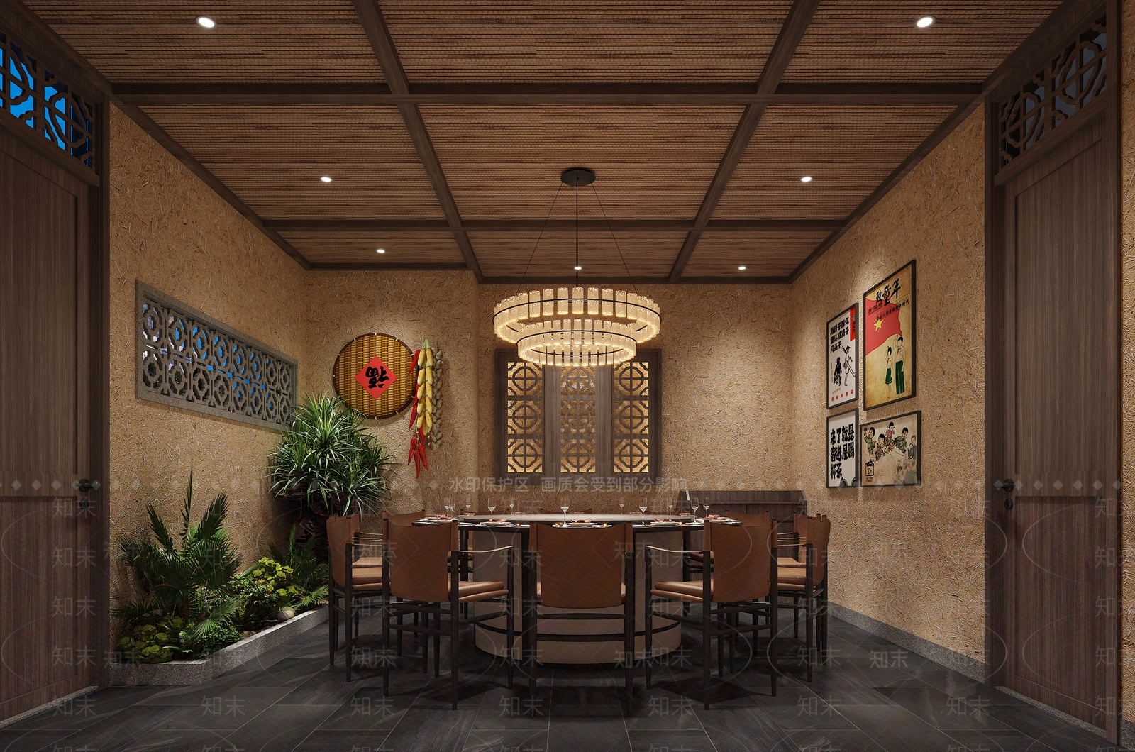 复古中餐厅3D模型下载【ID:1166669144】
