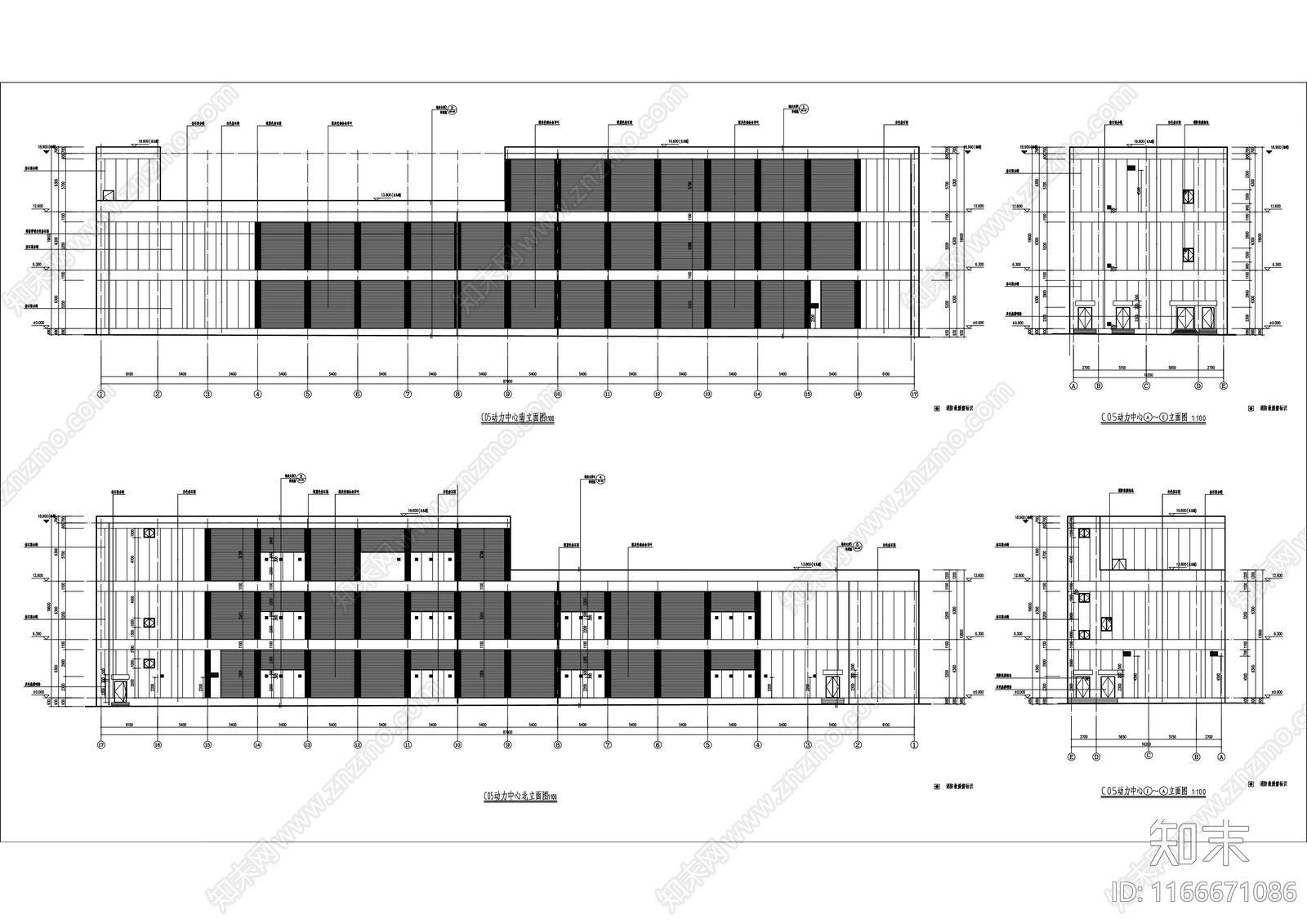 现代办公楼建筑cad施工图下载【ID:1166671086】