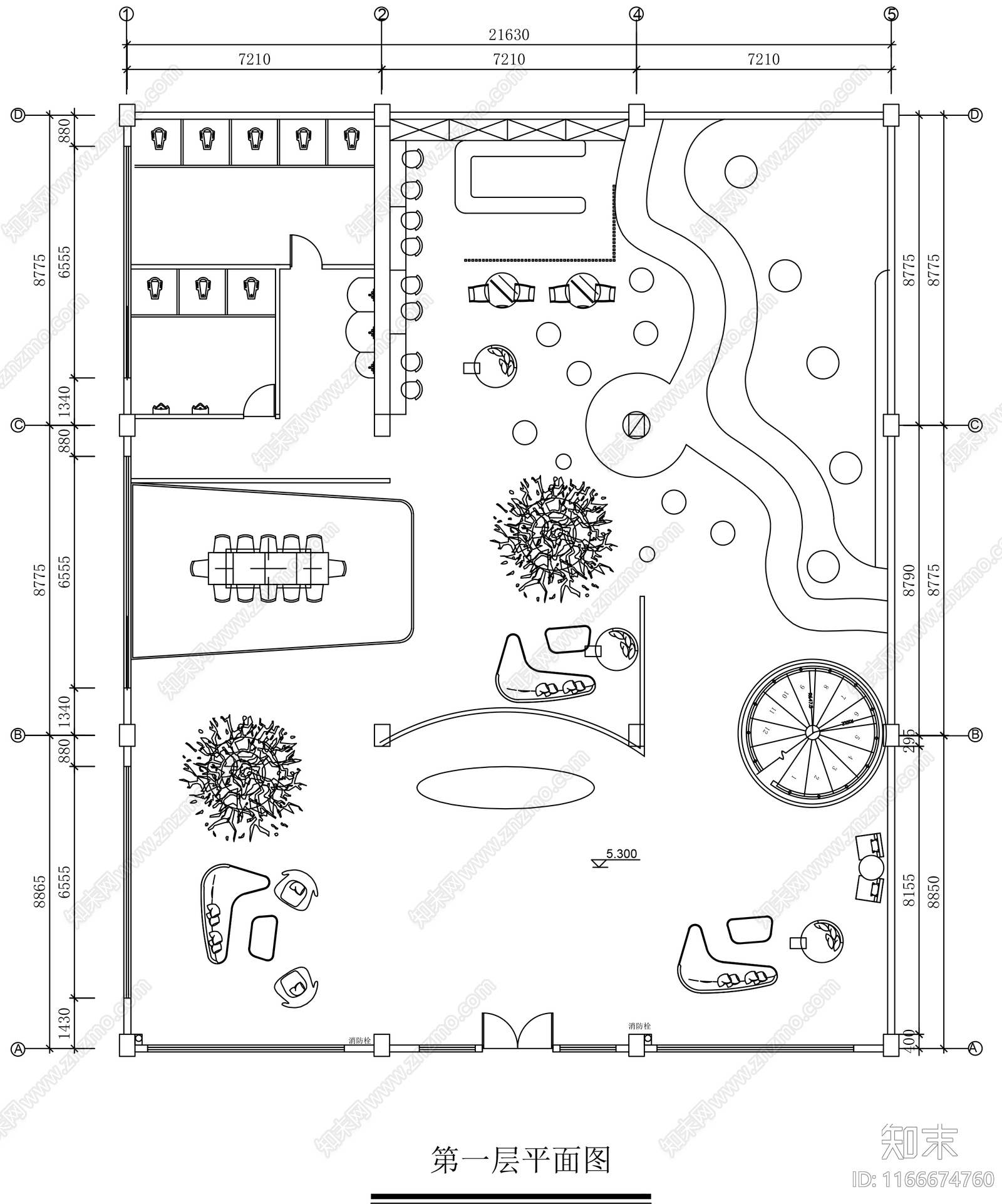 现代阅览室cad施工图下载【ID:1166674760】