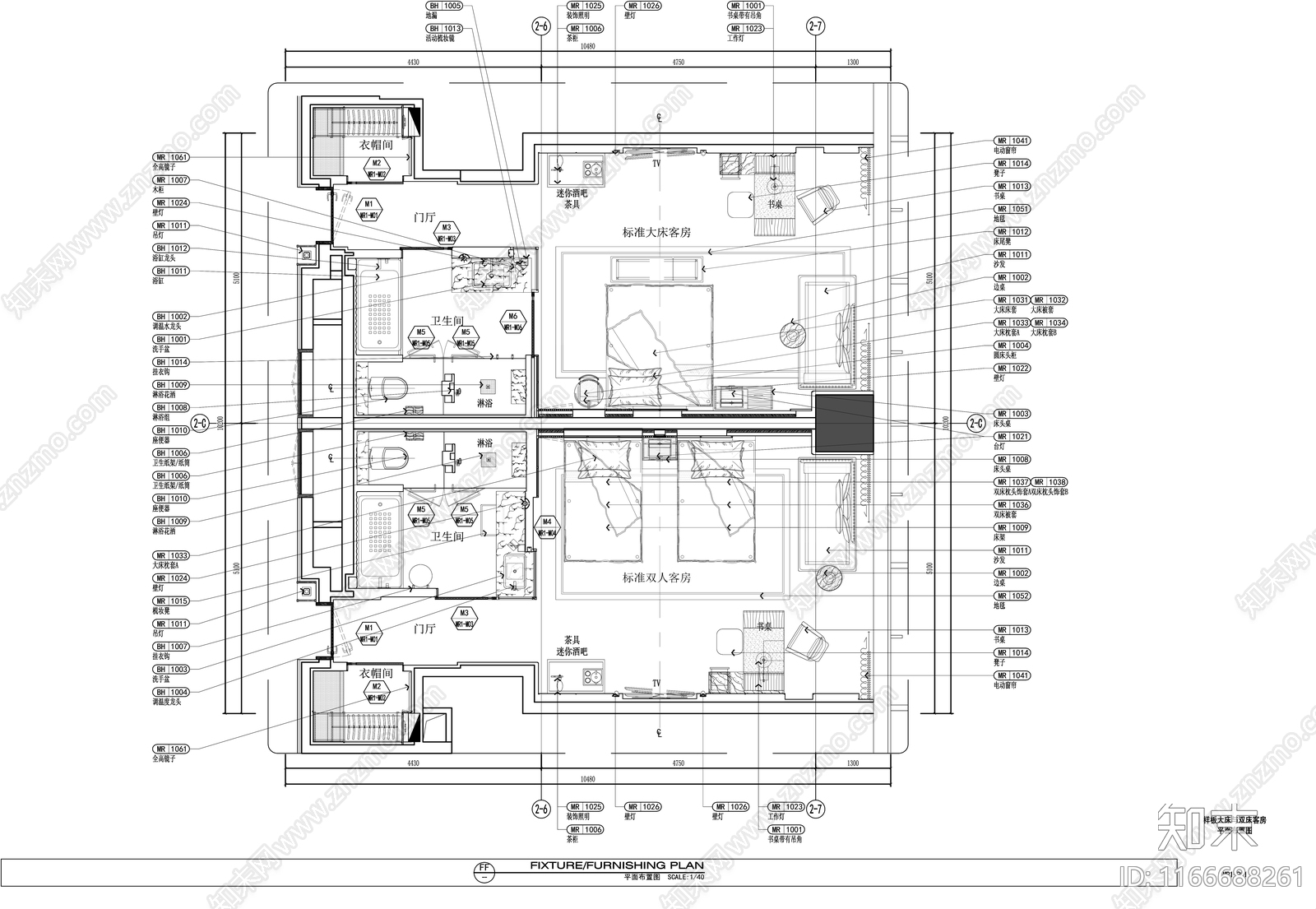 现代新中式酒店cad施工图下载【ID:1166688261】