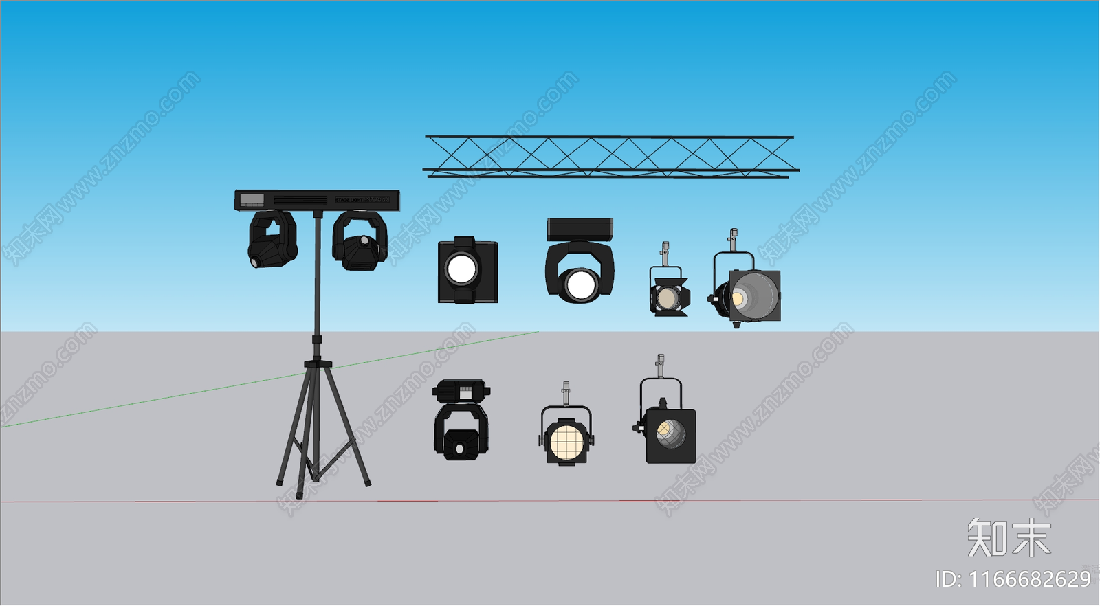 现代灯具组合SU模型下载【ID:1166682629】