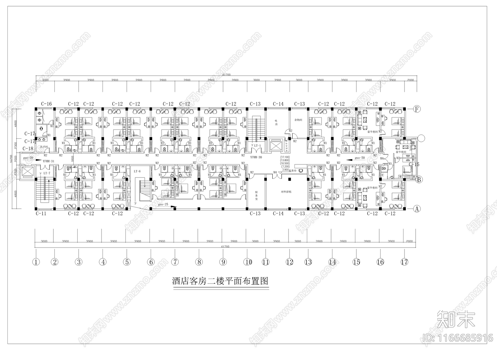 现代酒店cad施工图下载【ID:1166685916】