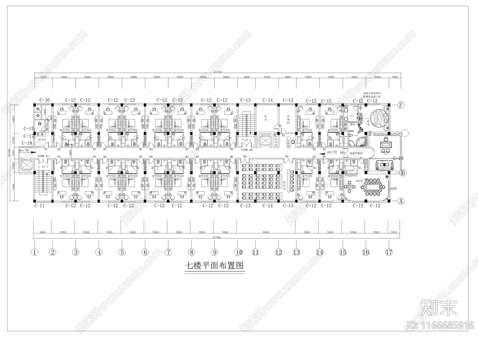 现代酒店cad施工图下载【ID:1166685916】