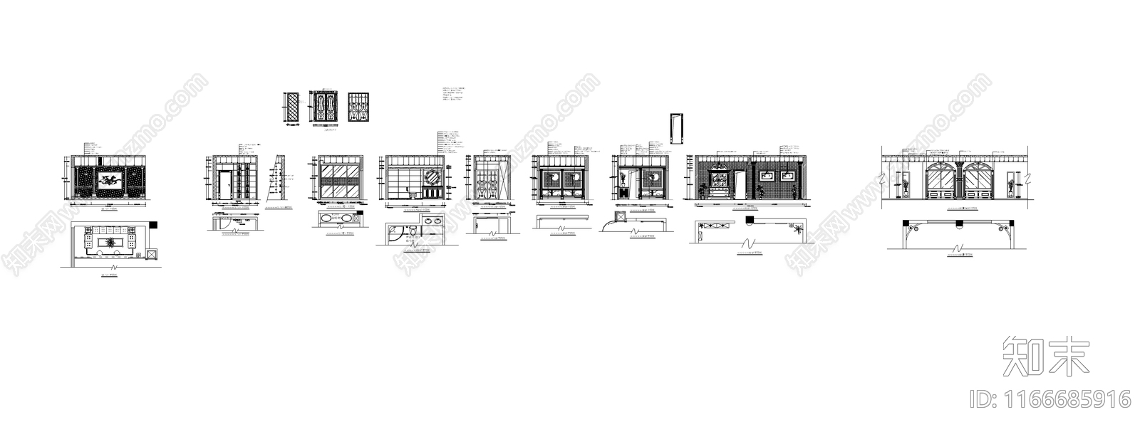 现代酒店cad施工图下载【ID:1166685916】