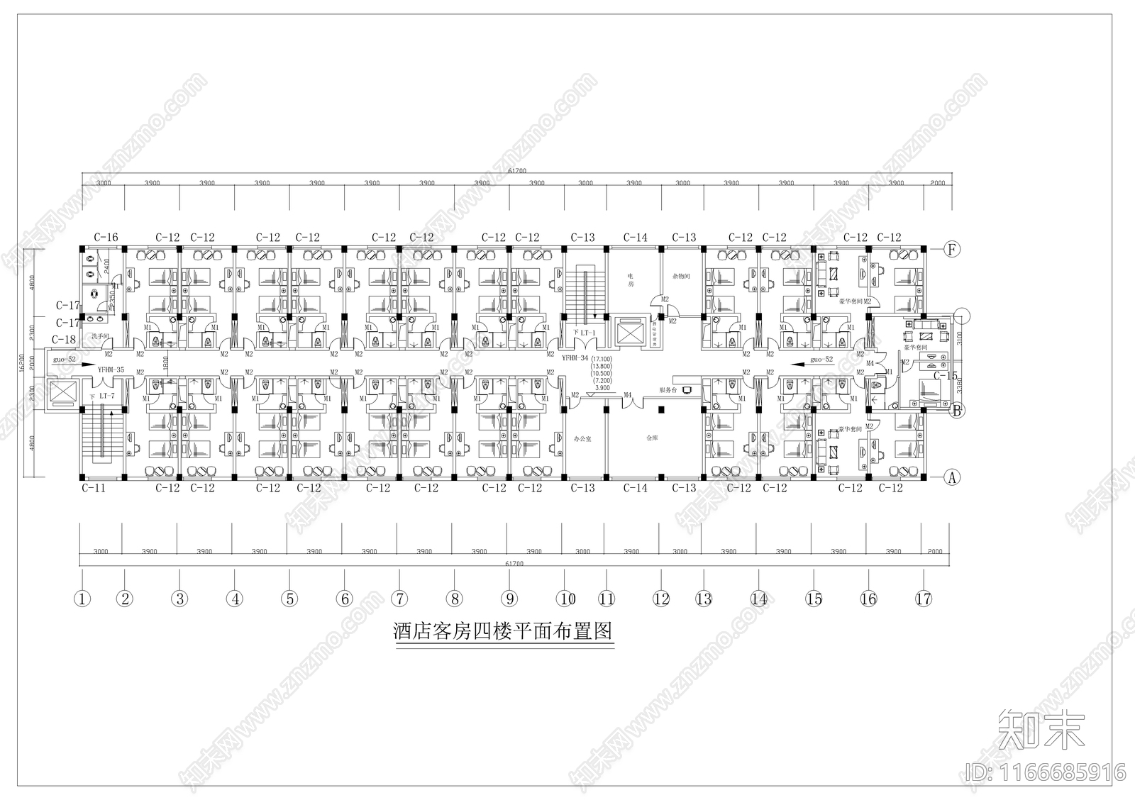 现代酒店cad施工图下载【ID:1166685916】